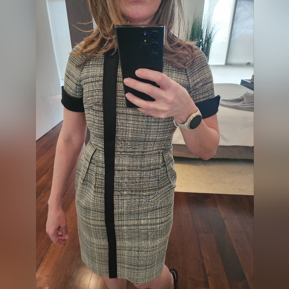 Ports 1961 Grey Print Cocktail/Apres Work Dress, US Size 4 - Picture 3 of 8